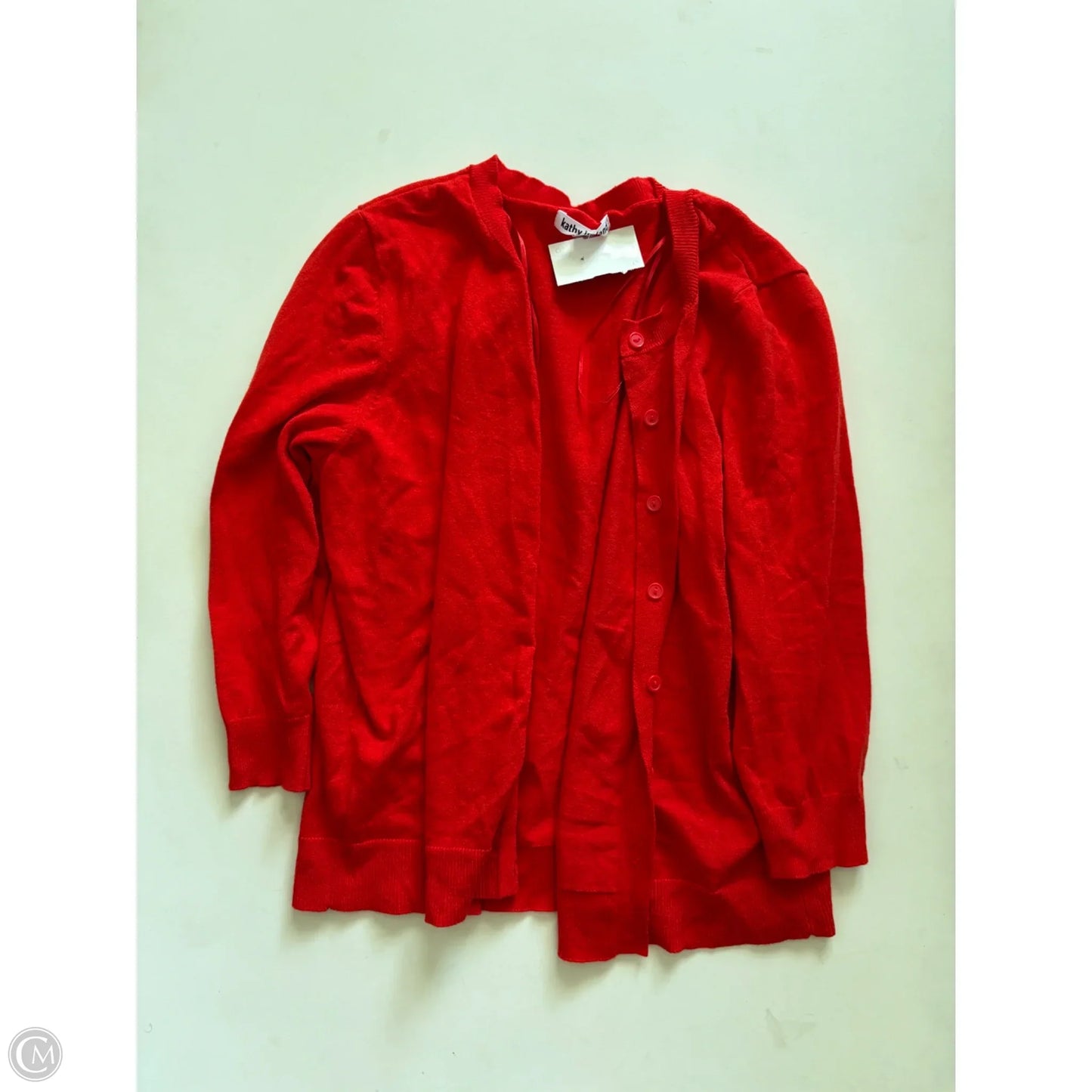 Sweater Cardigan By Kathy Ireland In Red, Size: Lp