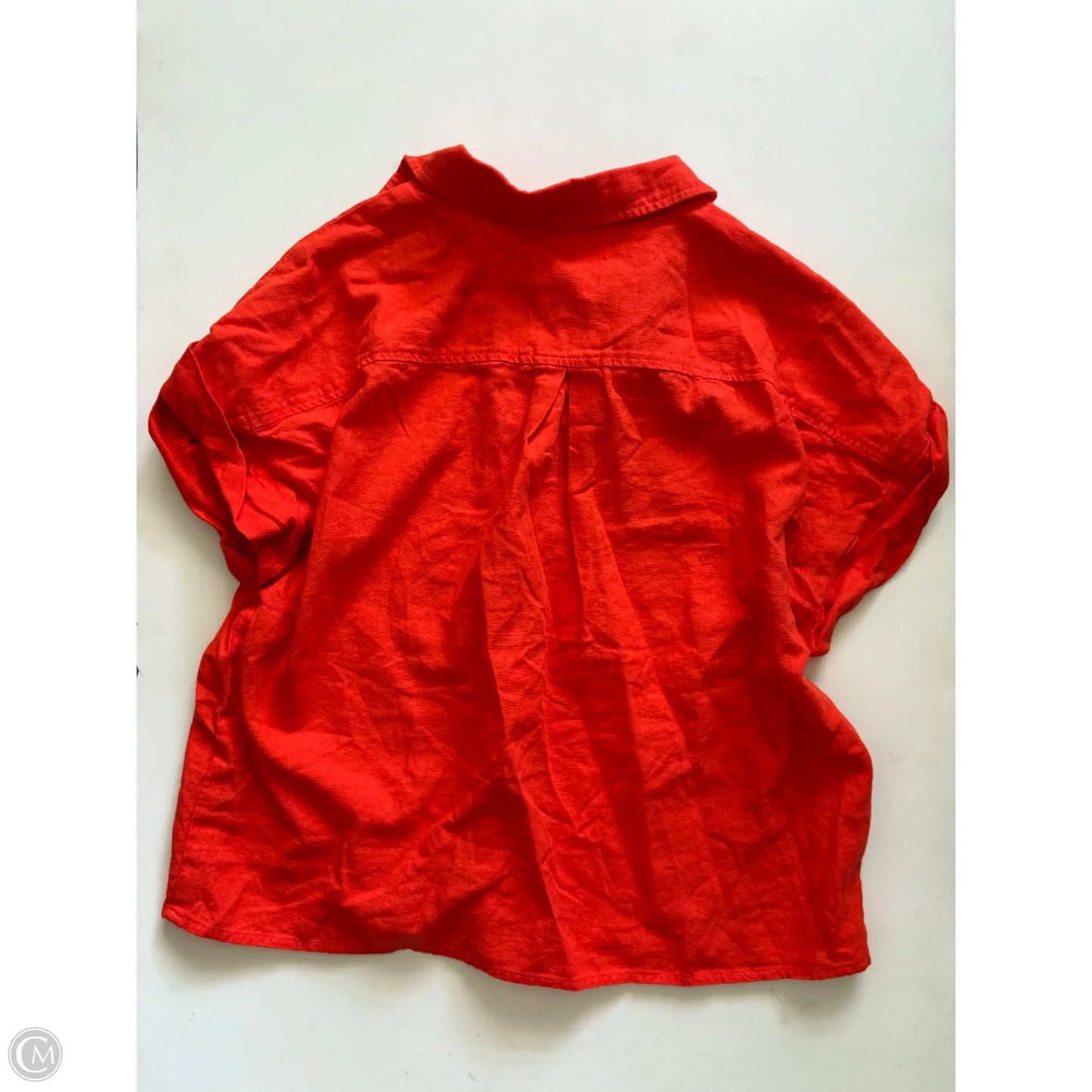 Top Short Sleeve By Calvin Klein In Orange, Size: L