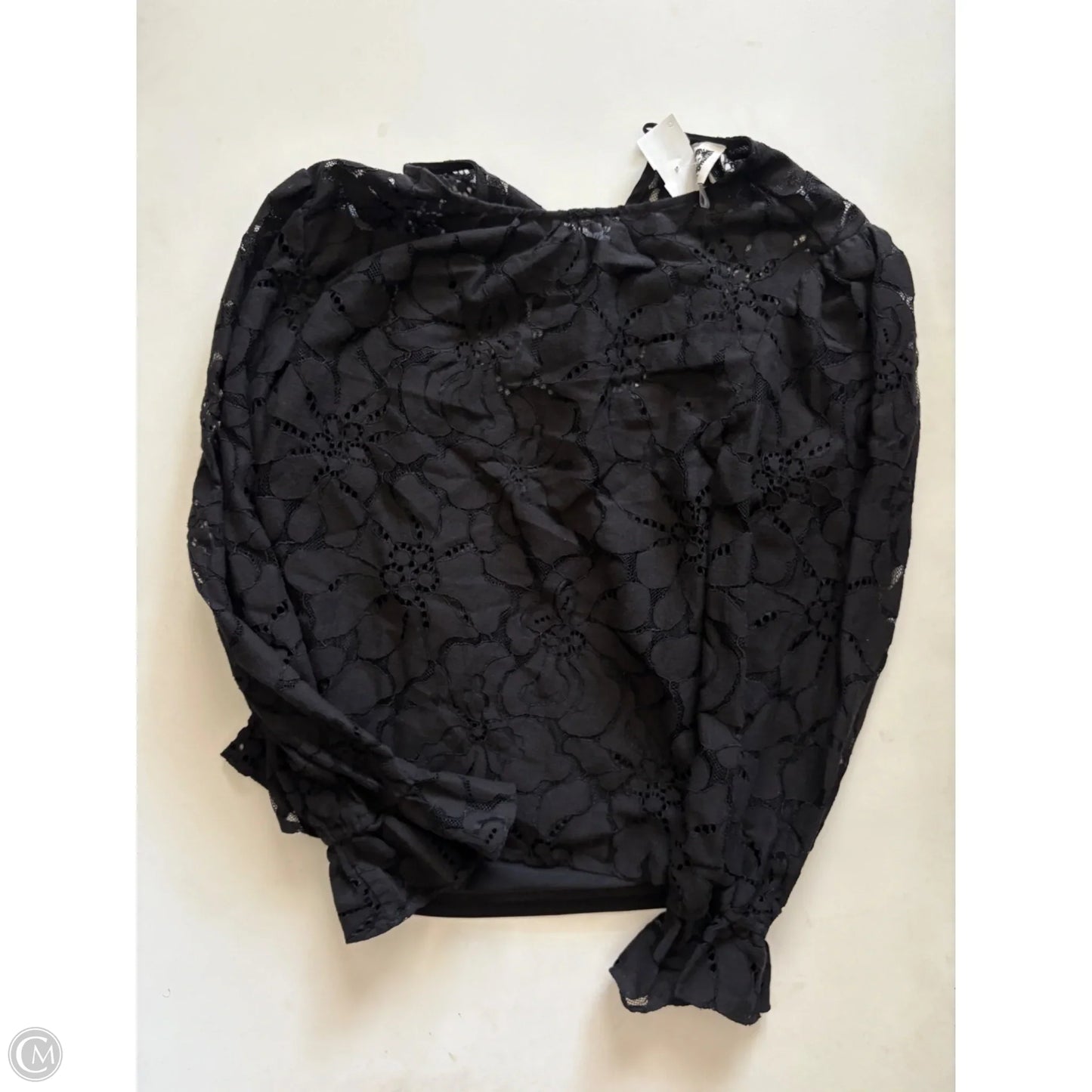 Top Long Sleeve By Anne Klein In Black, Size: M