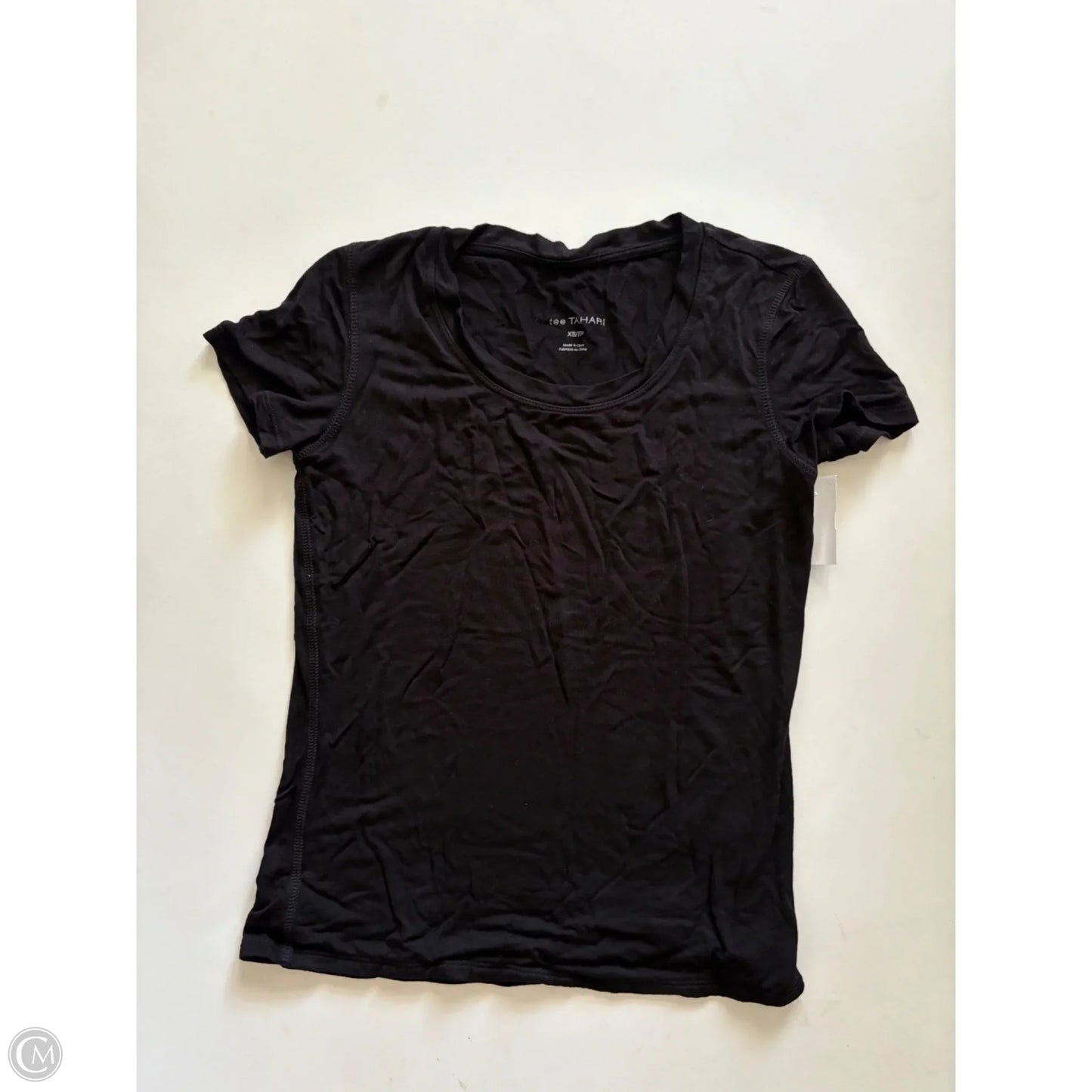 Top Short Sleeve By Tahari In Black, Size: Xs