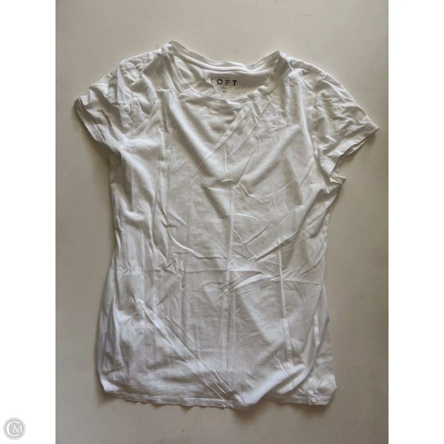 Top Short Sleeve By Loft In White, Size: M