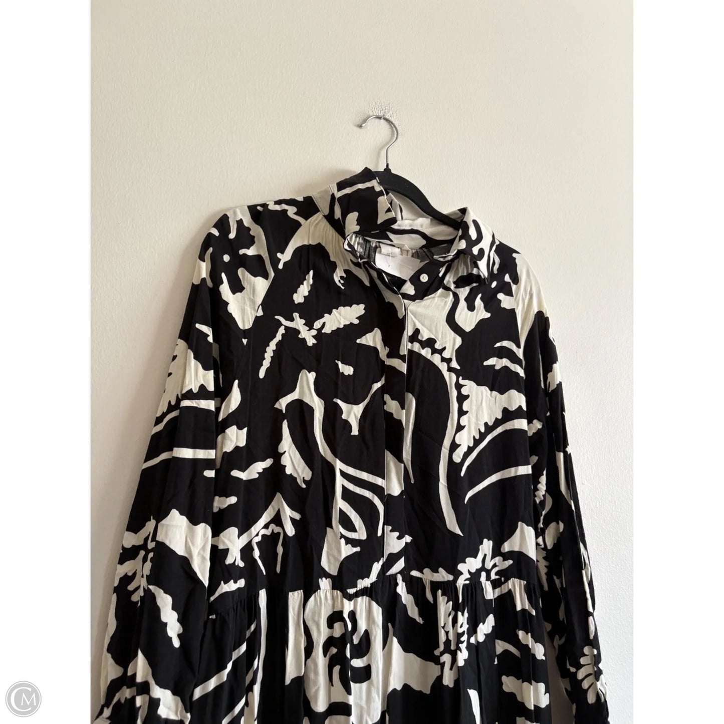Dress Casual Maxi By H&m In Black & Cream, Size: S