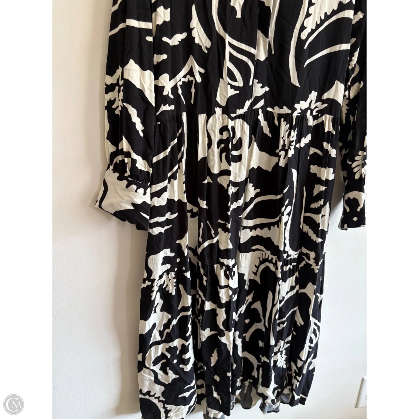 Dress Casual Maxi By H&m In Black & Cream, Size: S