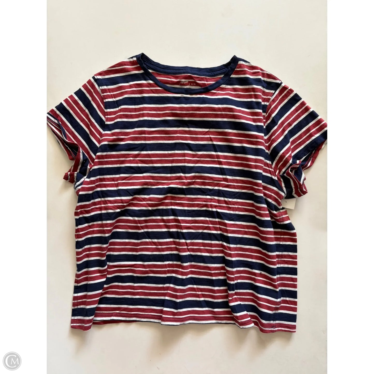 Top Short Sleeve By Aerie In Striped Pattern, Size: Xl