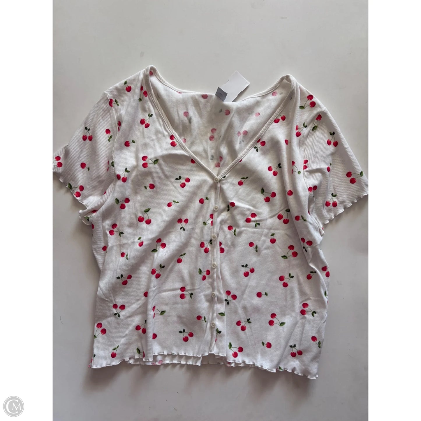 Top Short Sleeve By Old Navy In Cream & Red, Size: 2x