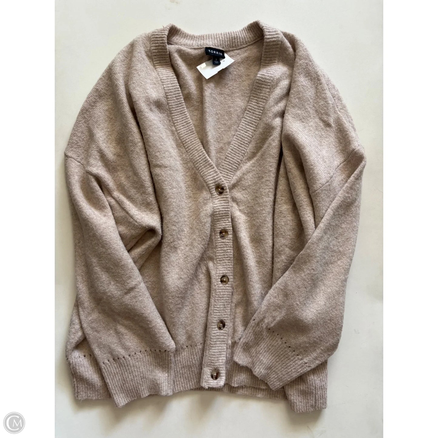 Sweater Cardigan By Torrid In Tan, Size: 3x