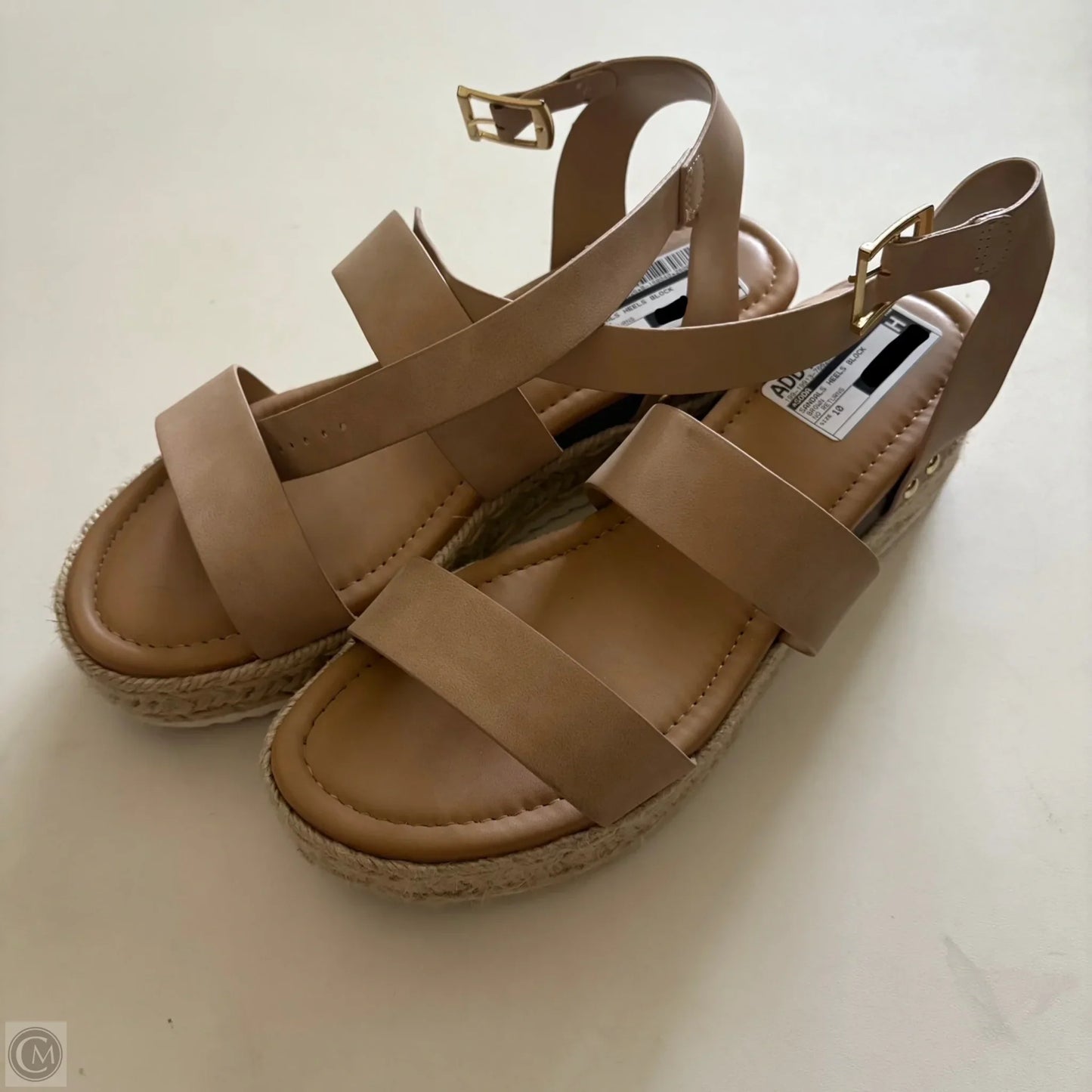 Sandals Heels Block By Soda In Brown, Size: 10