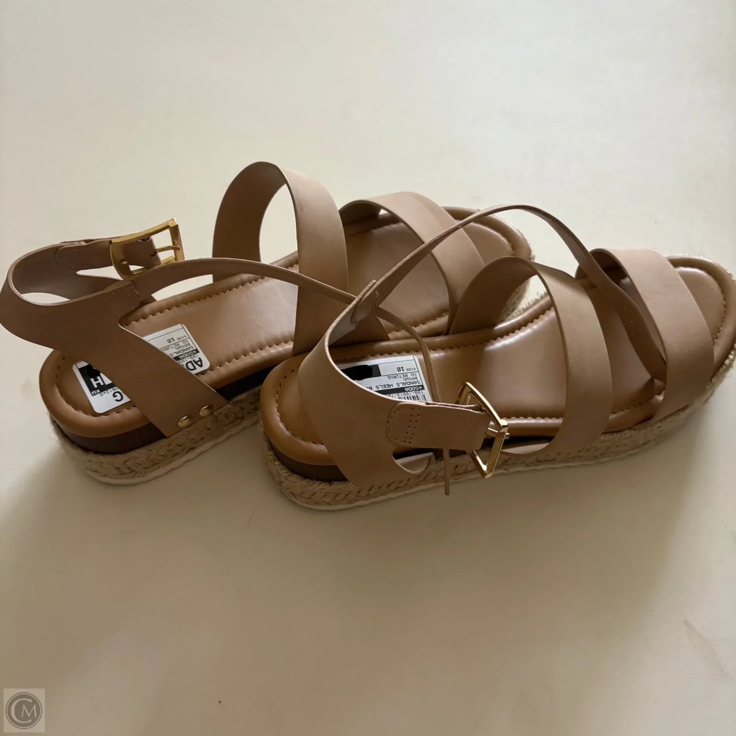 Sandals Heels Block By Soda In Brown, Size: 10