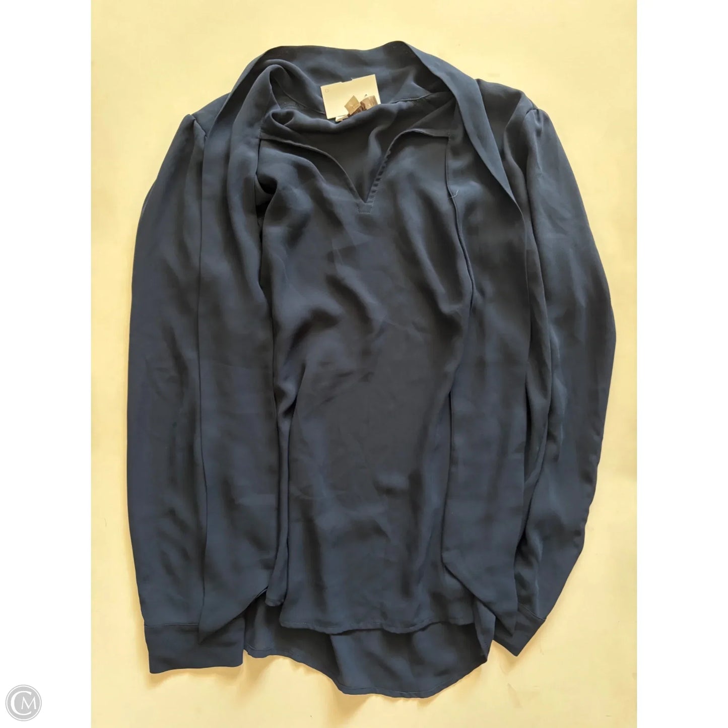Blouse Long Sleeve By Loft In Navy, Size: M