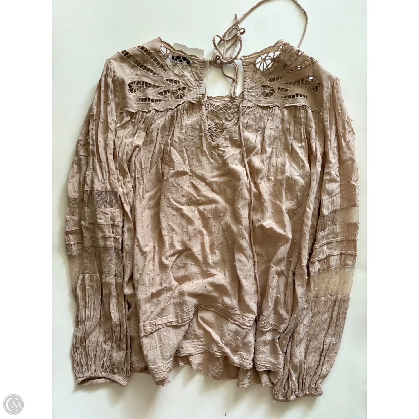 Top Long Sleeve By Miss Me In Tan, Size: L