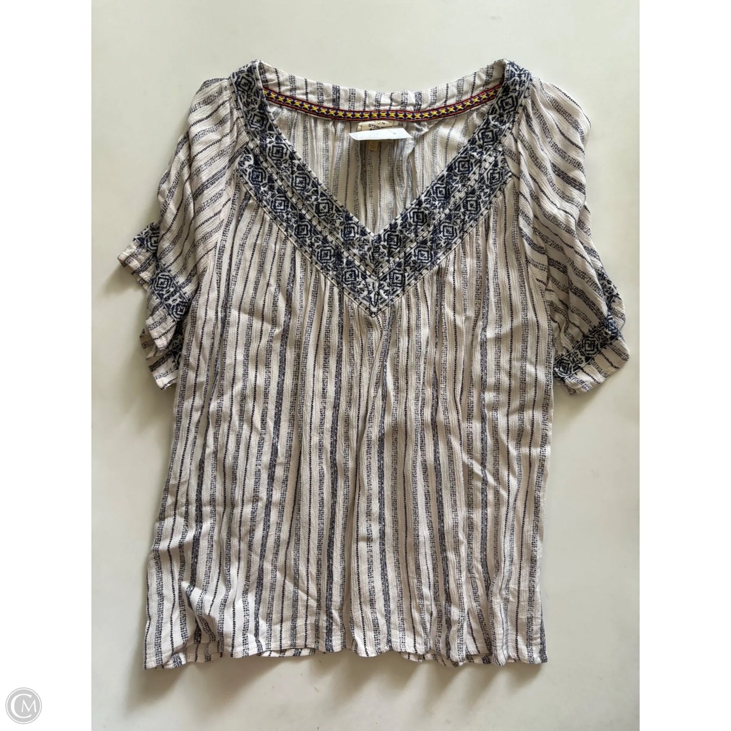 Top Long Sleeve By Sterling In Blue, Size: L