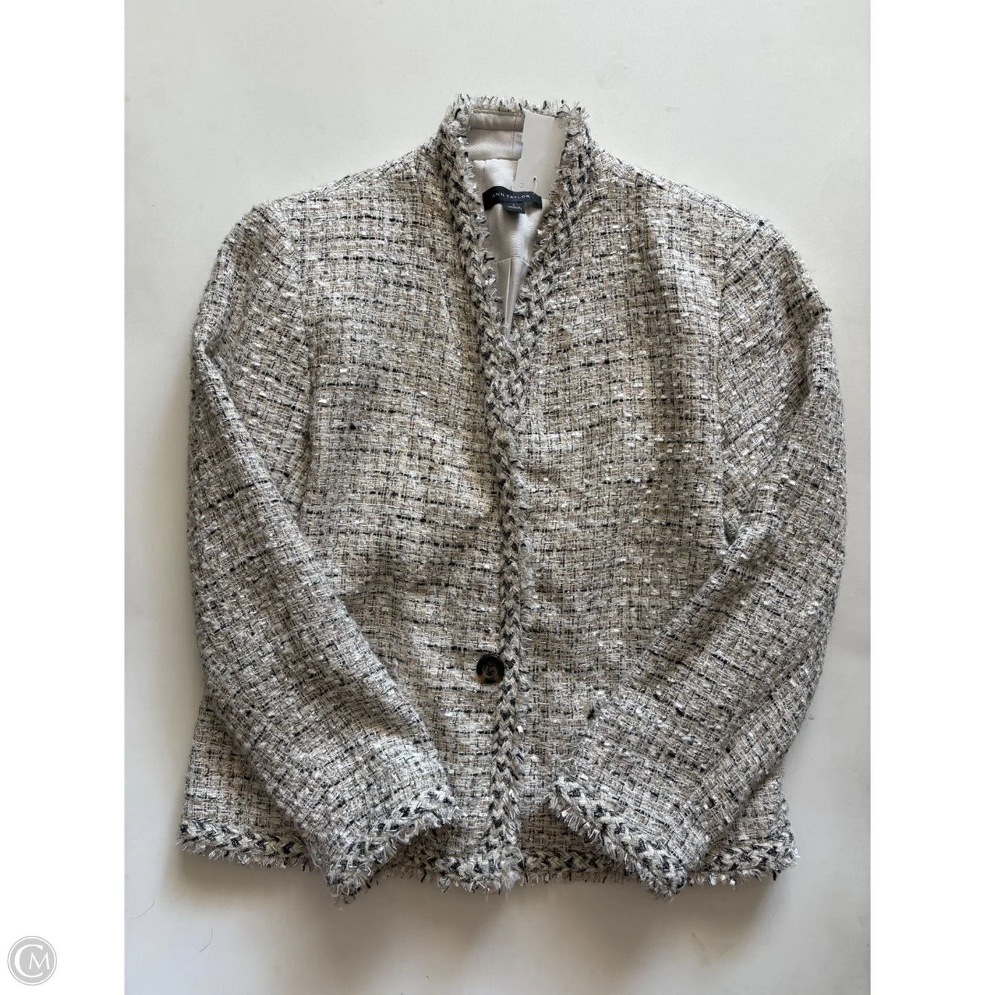 Blazer By Ann Taylor In Plaid Pattern, Size: 4
