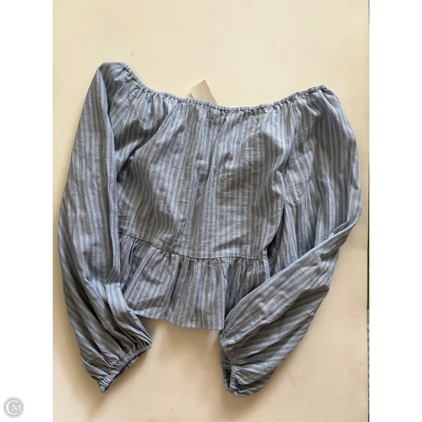 Top Long Sleeve By Mustard Seed In Striped Pattern, Size: L