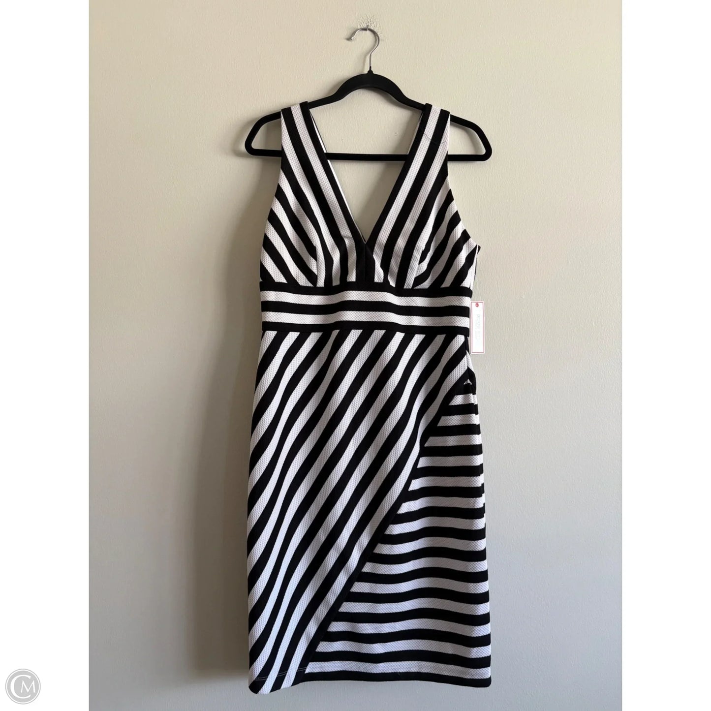 Dress Casual Midi By Bisou Bisou In Striped Pattern, Size: 12