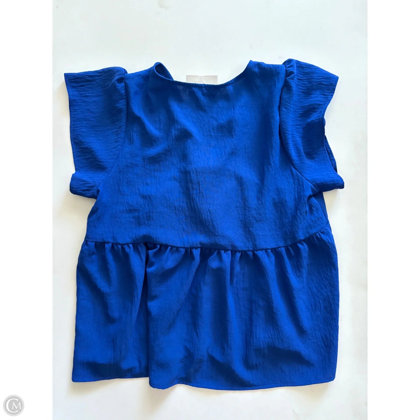 Blouse Short Sleeve By Gilli In Blue, Size: L