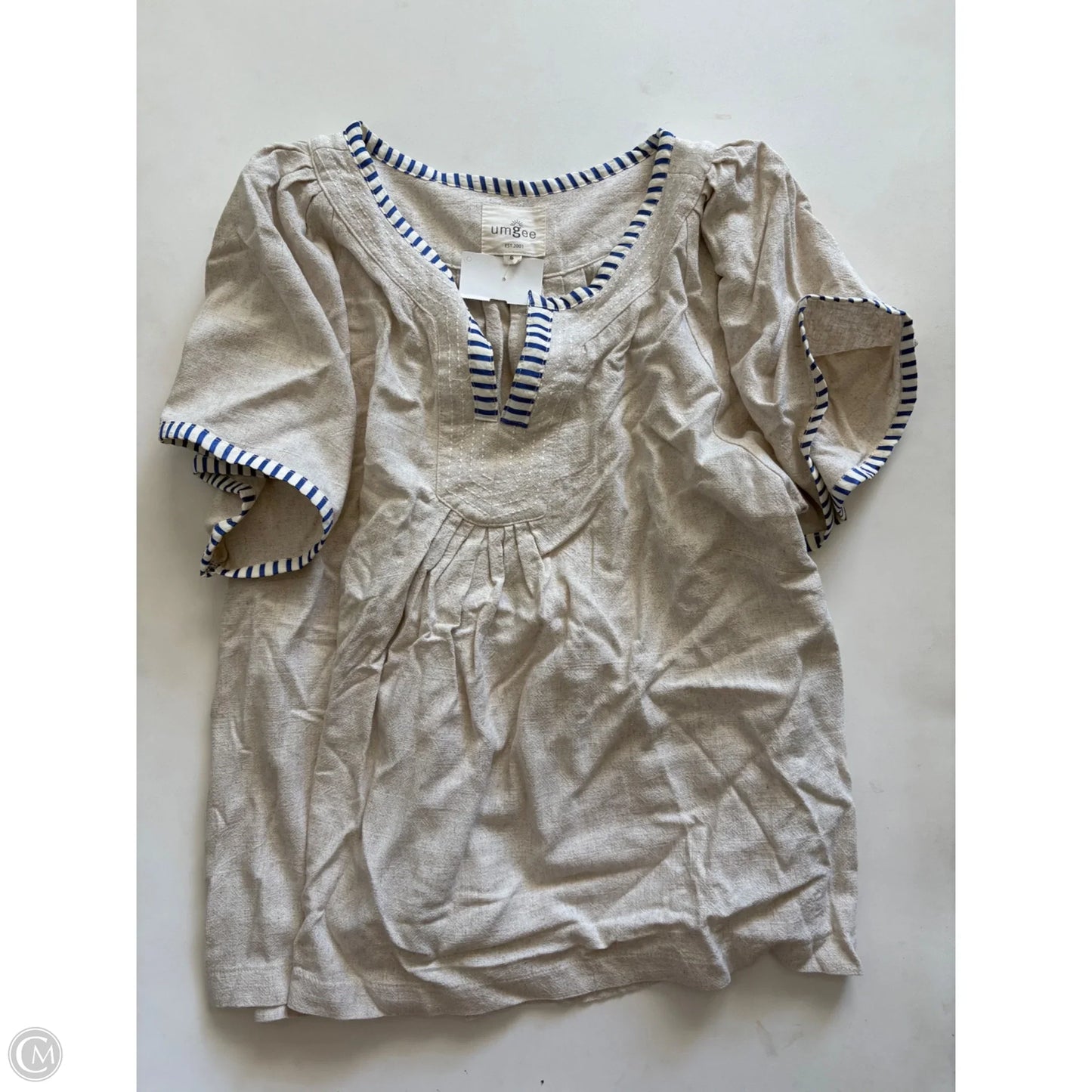 Top Short Sleeve By Umgee In Striped Pattern, Size: S