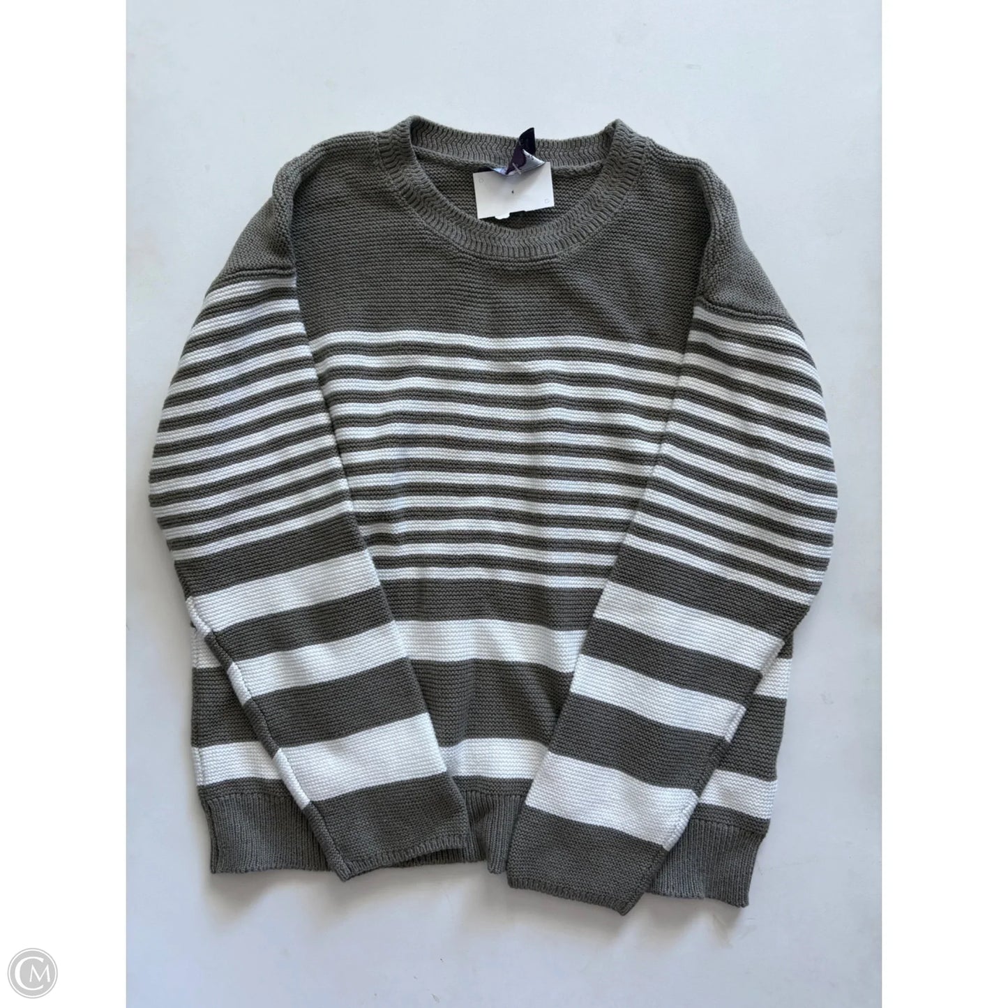 Sweater By Gloria Vanderbilt In Striped Pattern, Size: L