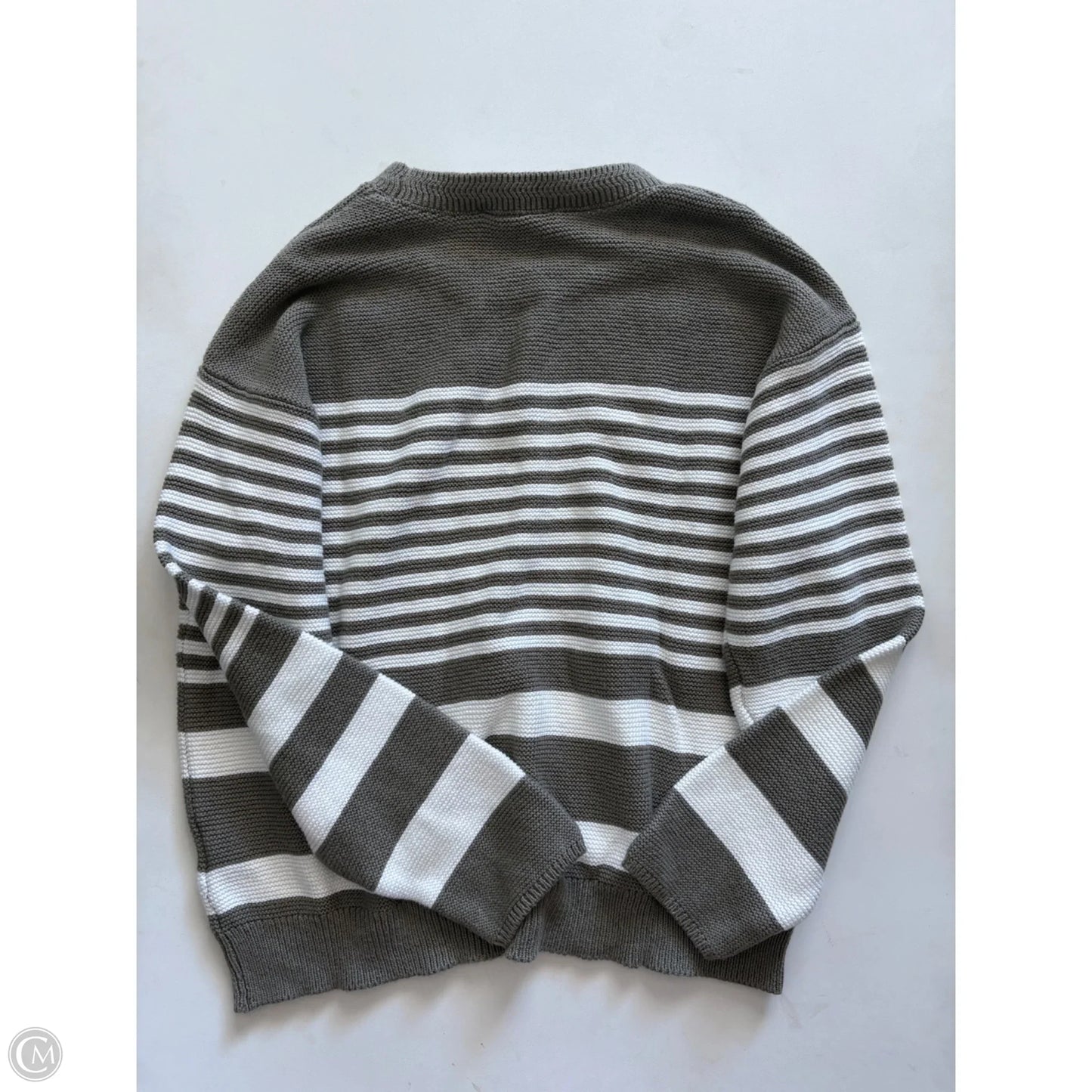 Sweater By Gloria Vanderbilt In Striped Pattern, Size: L