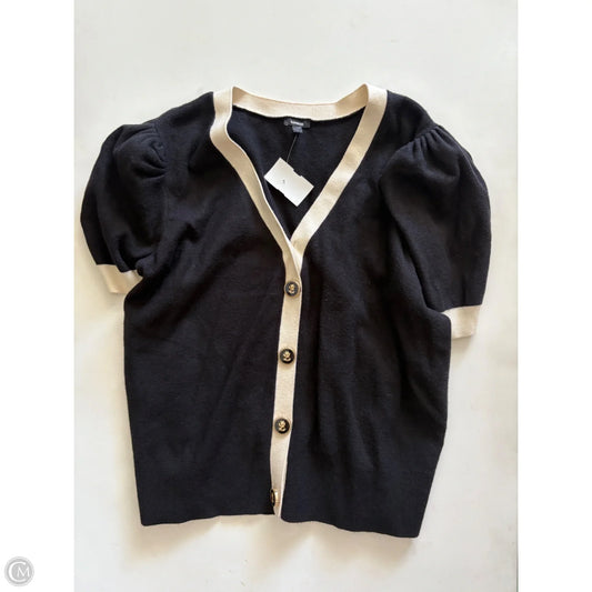 Sweater Cardigan By Express In Black & Cream, Size: Xl