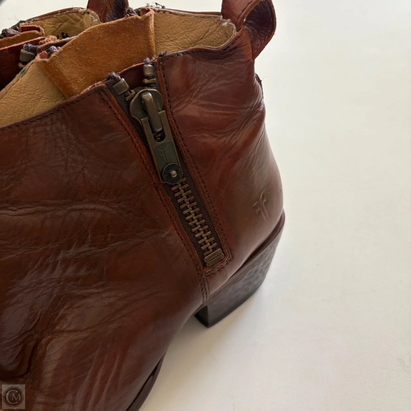 Boots Ankle Heels By Frye In Brown, Size: 8.5