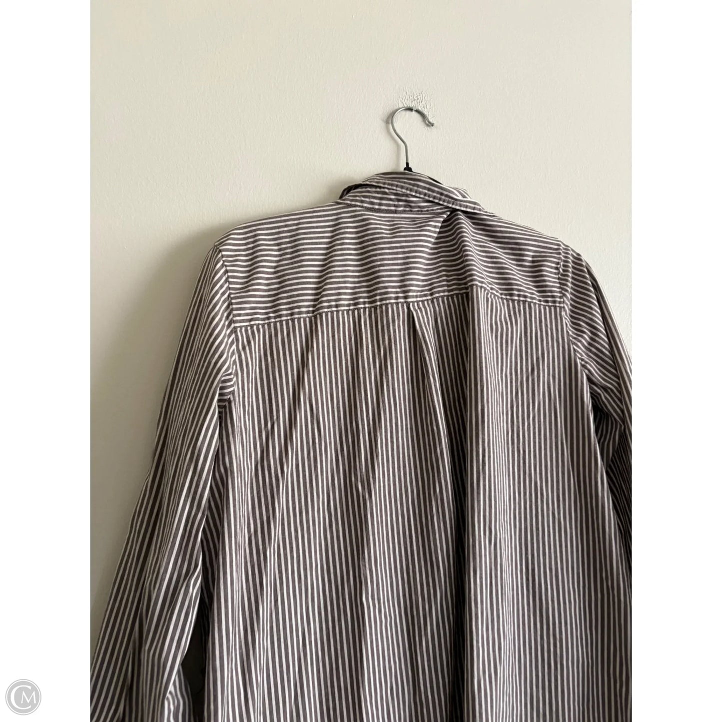Dress Casual Midi By Loft In Striped Pattern, Size: 14