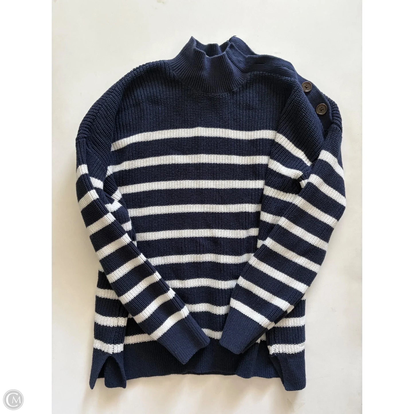 Sweater By Loft In Striped Pattern, Size: L