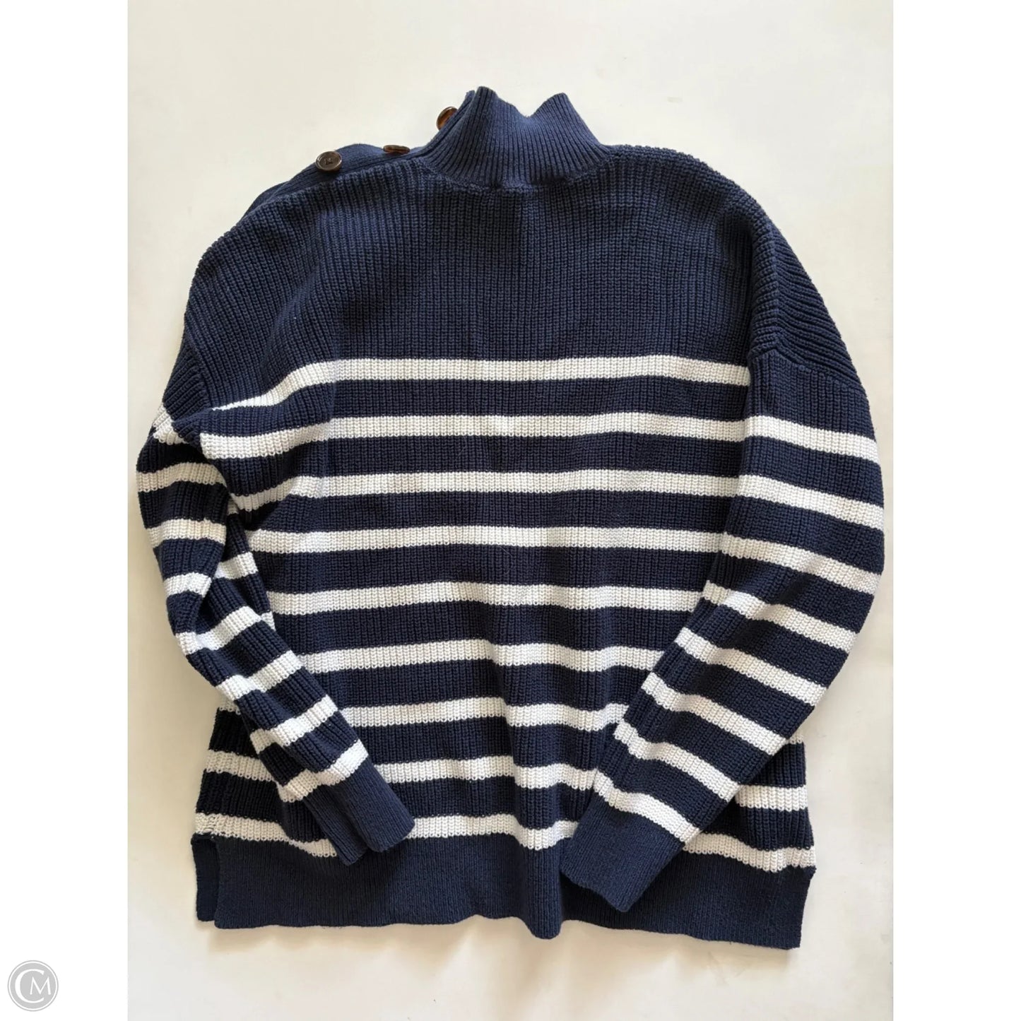 Sweater By Loft In Striped Pattern, Size: L