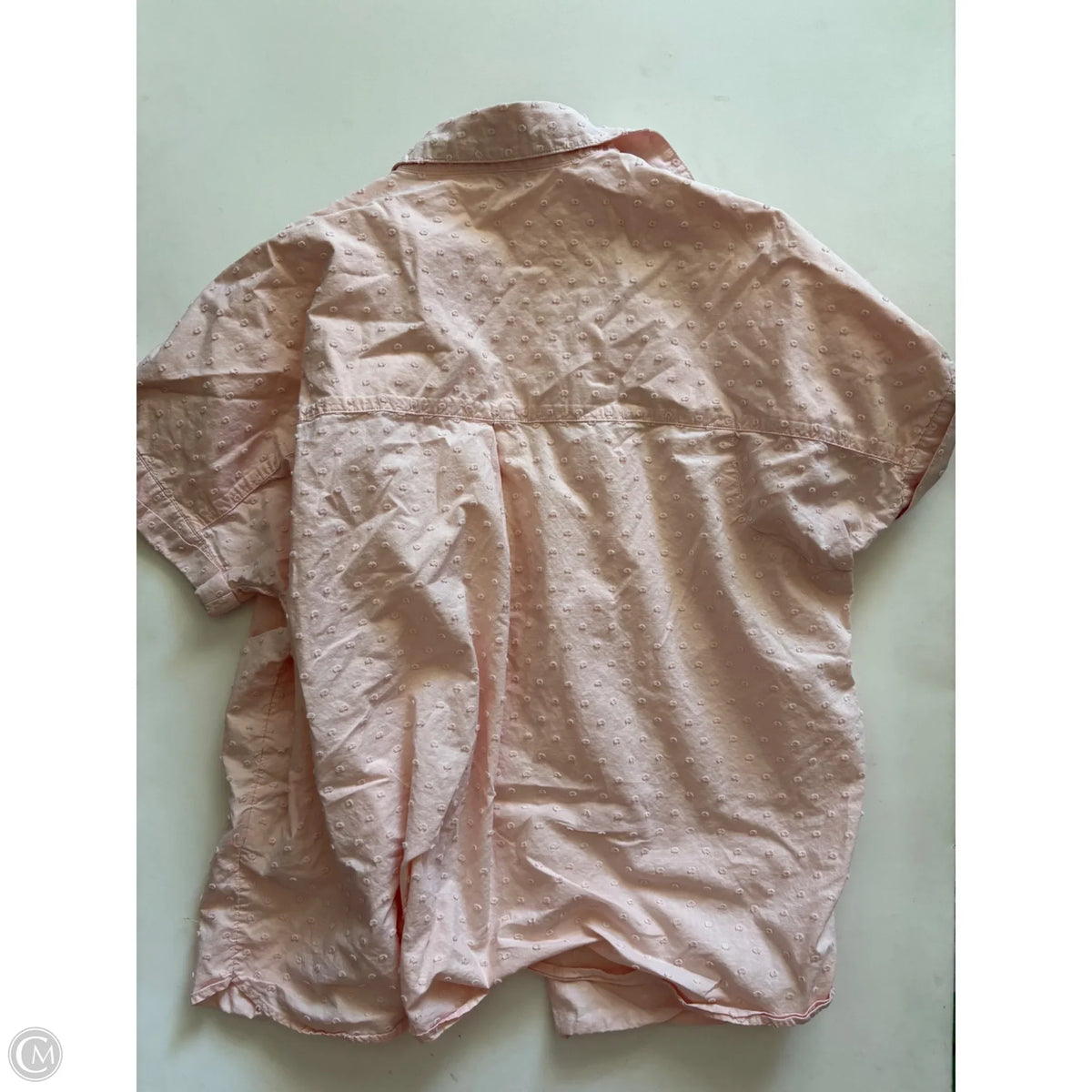 Top Short Sleeve By Orvis In Peach, Size: L