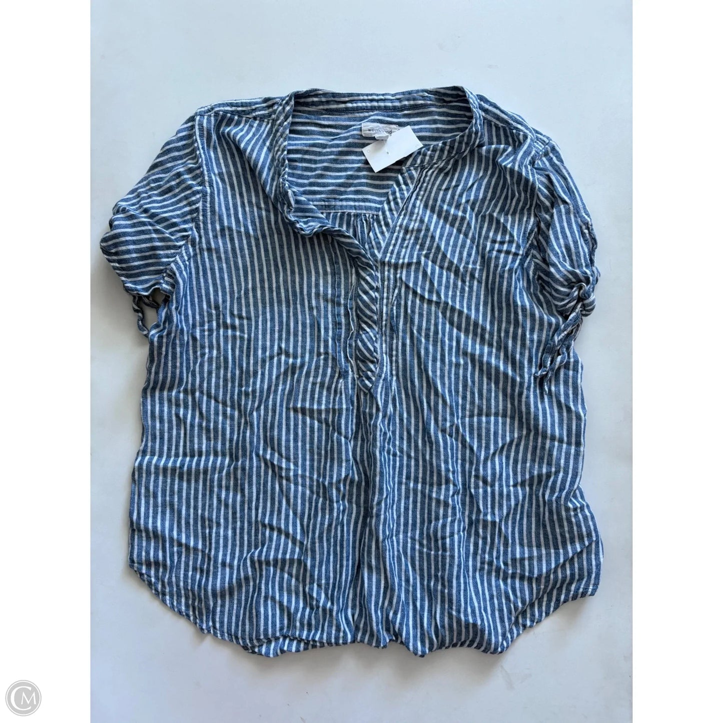 Top Short Sleeve By West Bound In Striped Pattern, Size: L