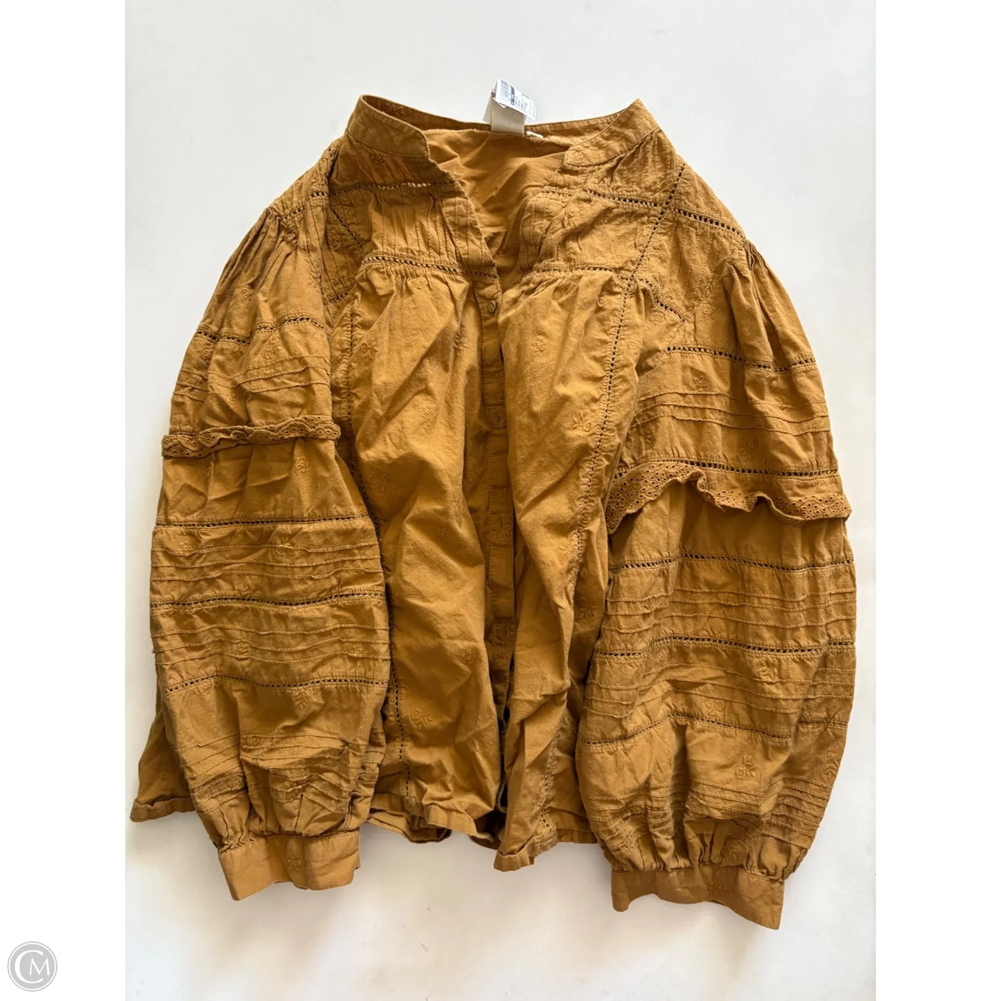 Top Long Sleeve By Seen In Brown, Size: 12