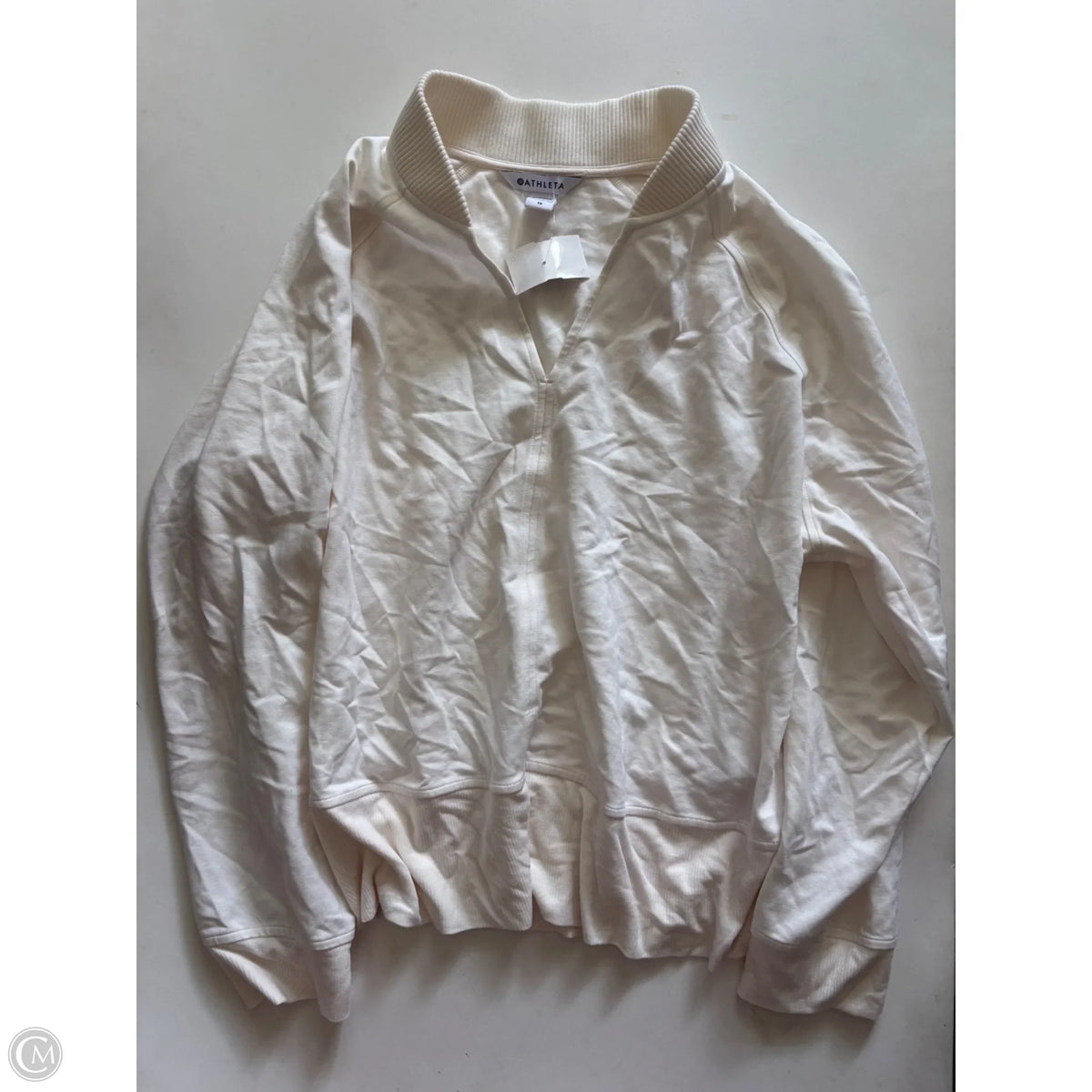 Sweatshirt Crewneck By Athleta In Cream, Size: 1x