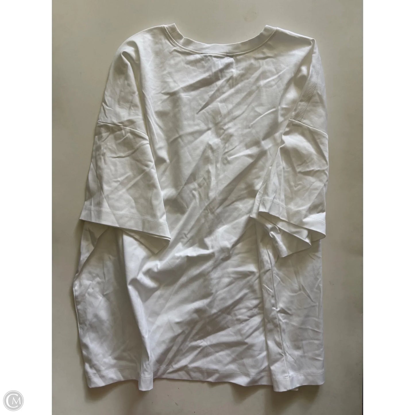 Top Short Sleeve By Banana Republic In White, Size: 2x
