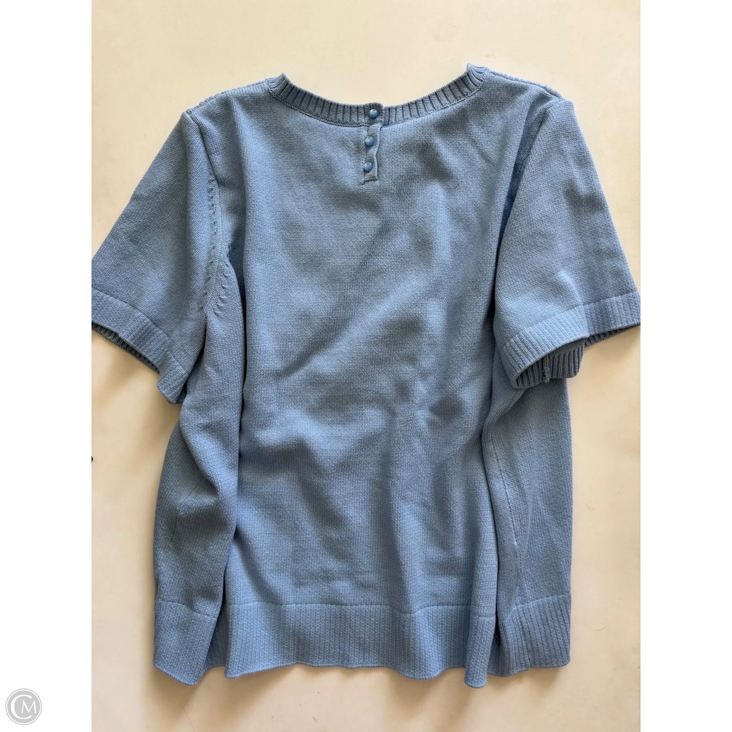 Sweater Short Sleeve By Talbots In Blue, Size: 2x