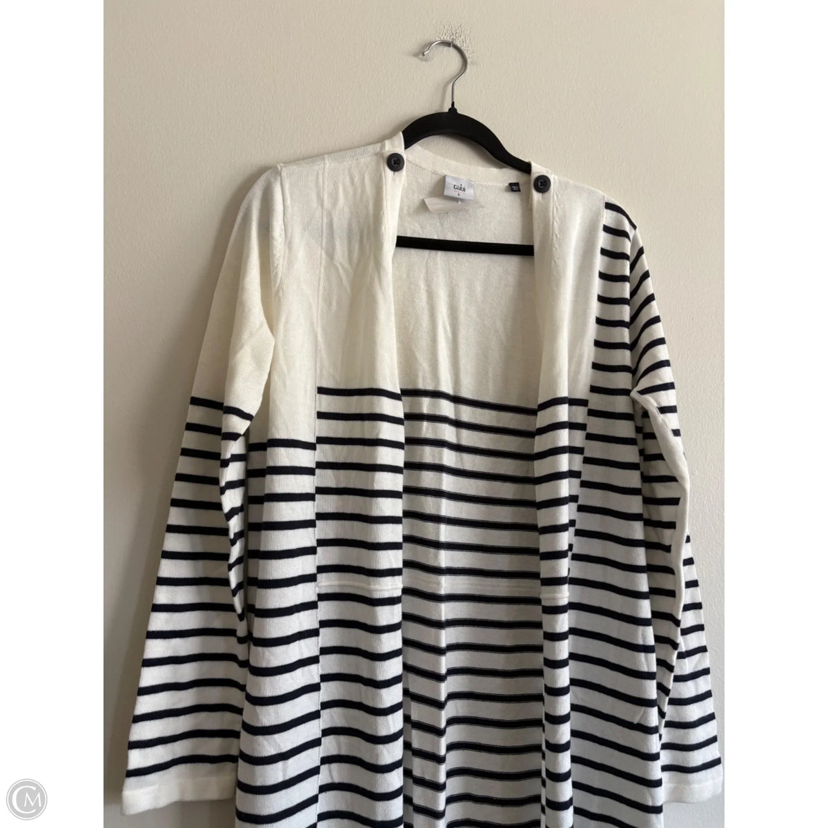 Sweater By Cabi In Striped Pattern, Size: L