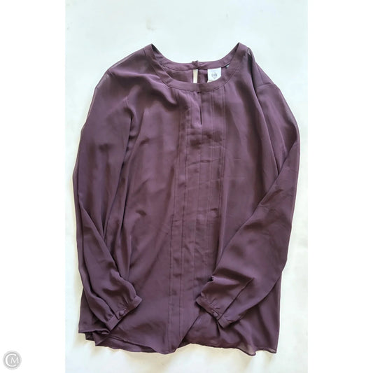 Blouse Long Sleeve By Cabi In Maroon, Size: L