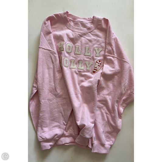 Sweatshirt Crewneck By Dash In Pink, Size: 2x