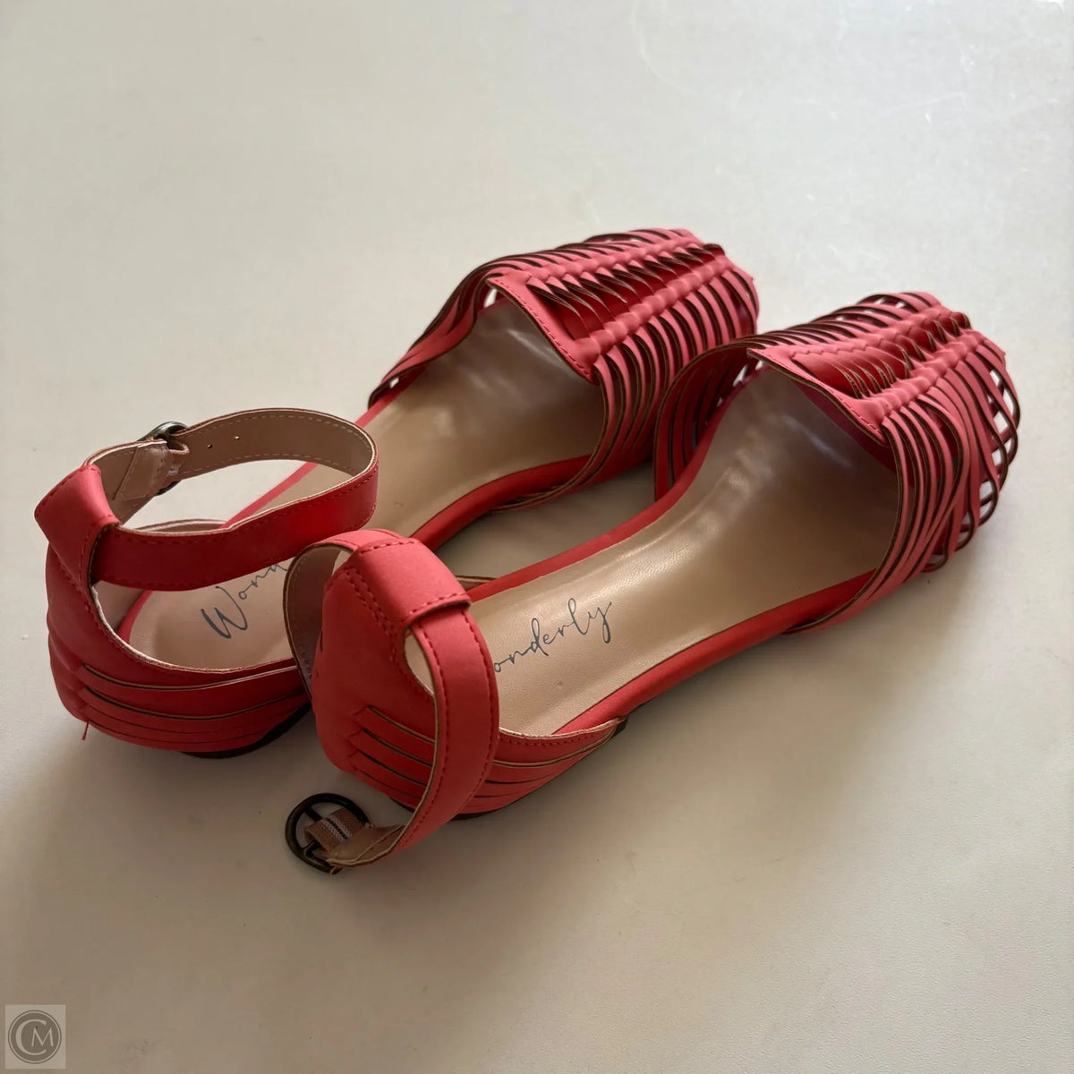 Sandals Flats By Wonderly In Orange, Size: 8.5