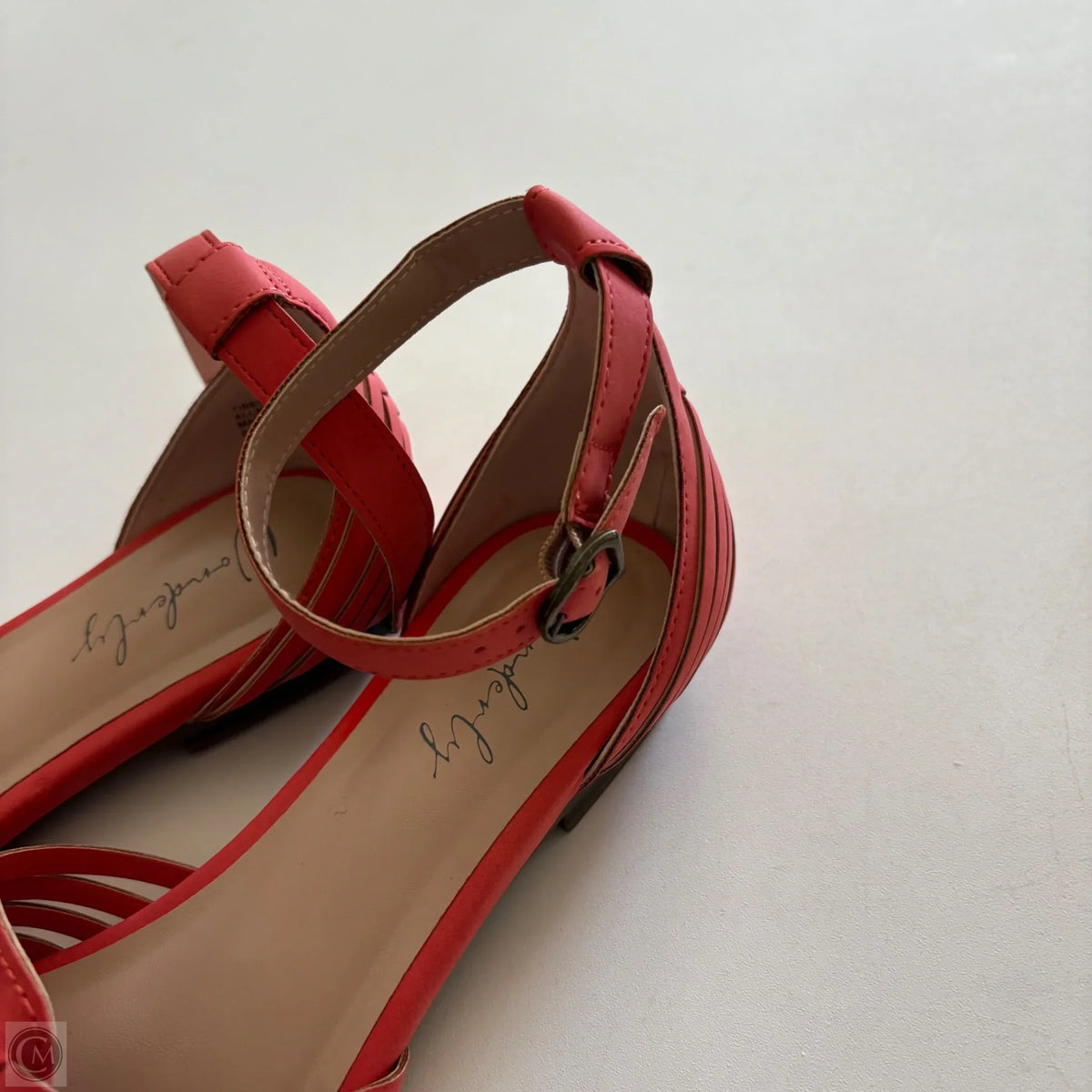 Sandals Flats By Wonderly In Orange, Size: 8.5