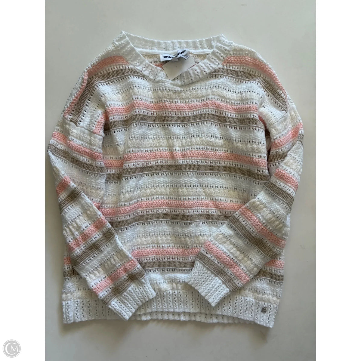 Sweater By Dkny In Striped Pattern, Size: M