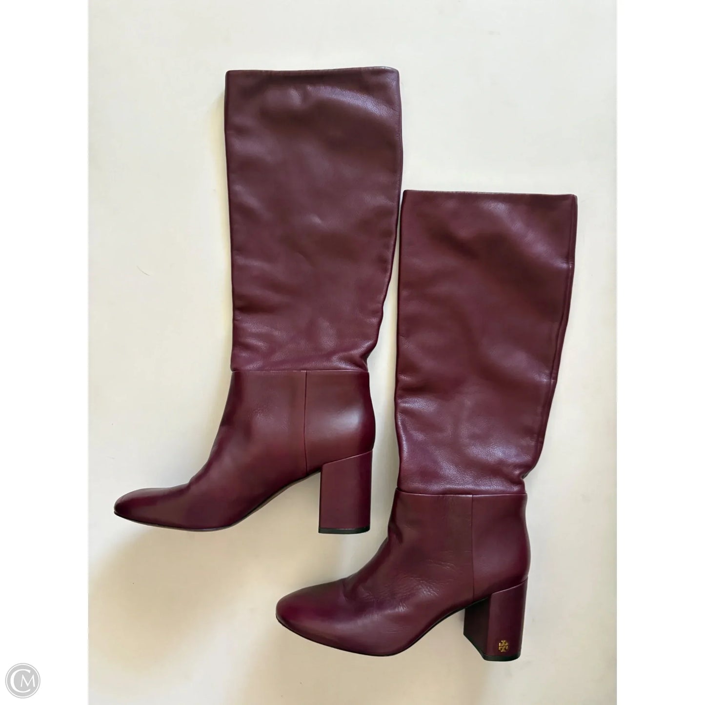 Boots Designer By Tory Burch In Maroon, Size: 9