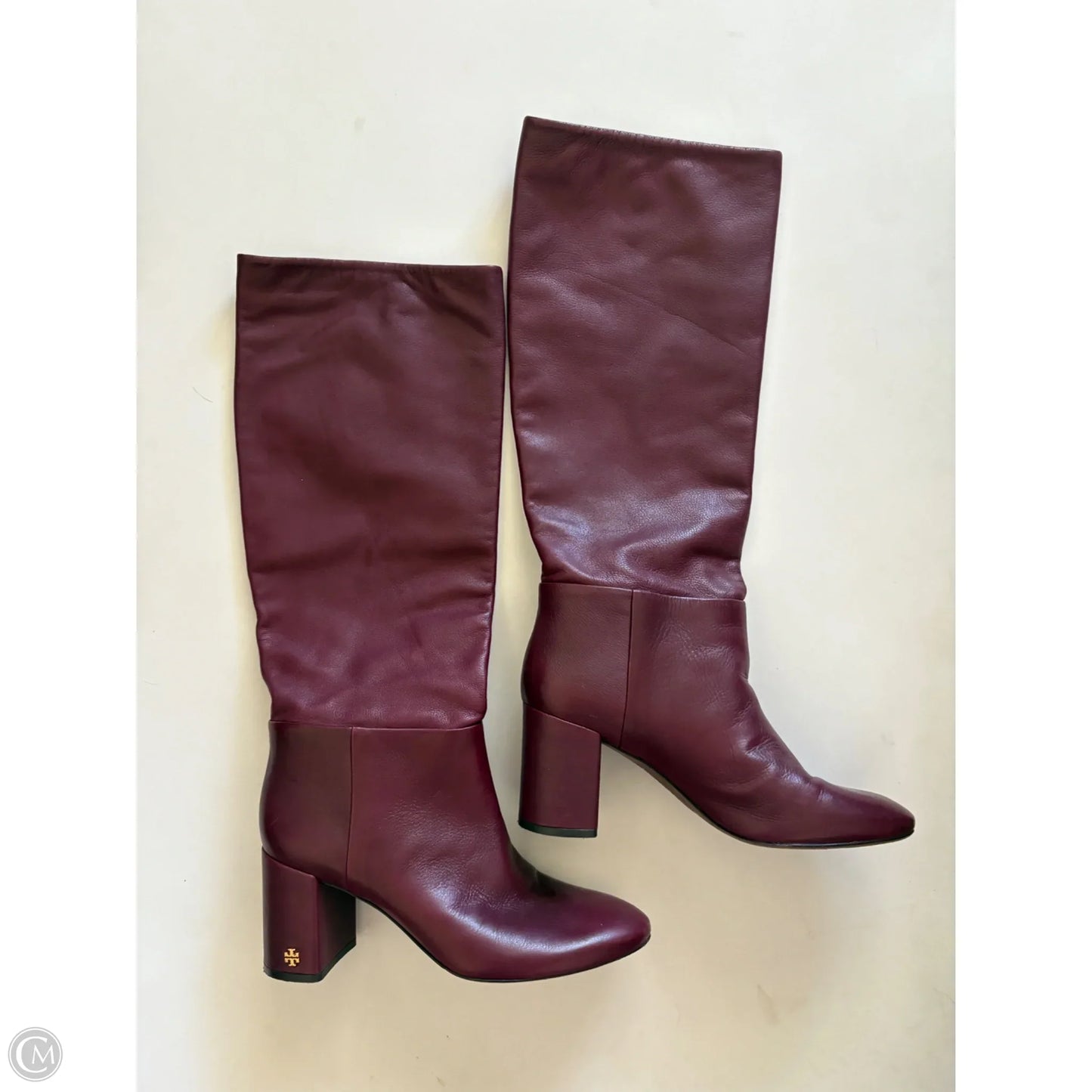 Boots Designer By Tory Burch In Maroon, Size: 9