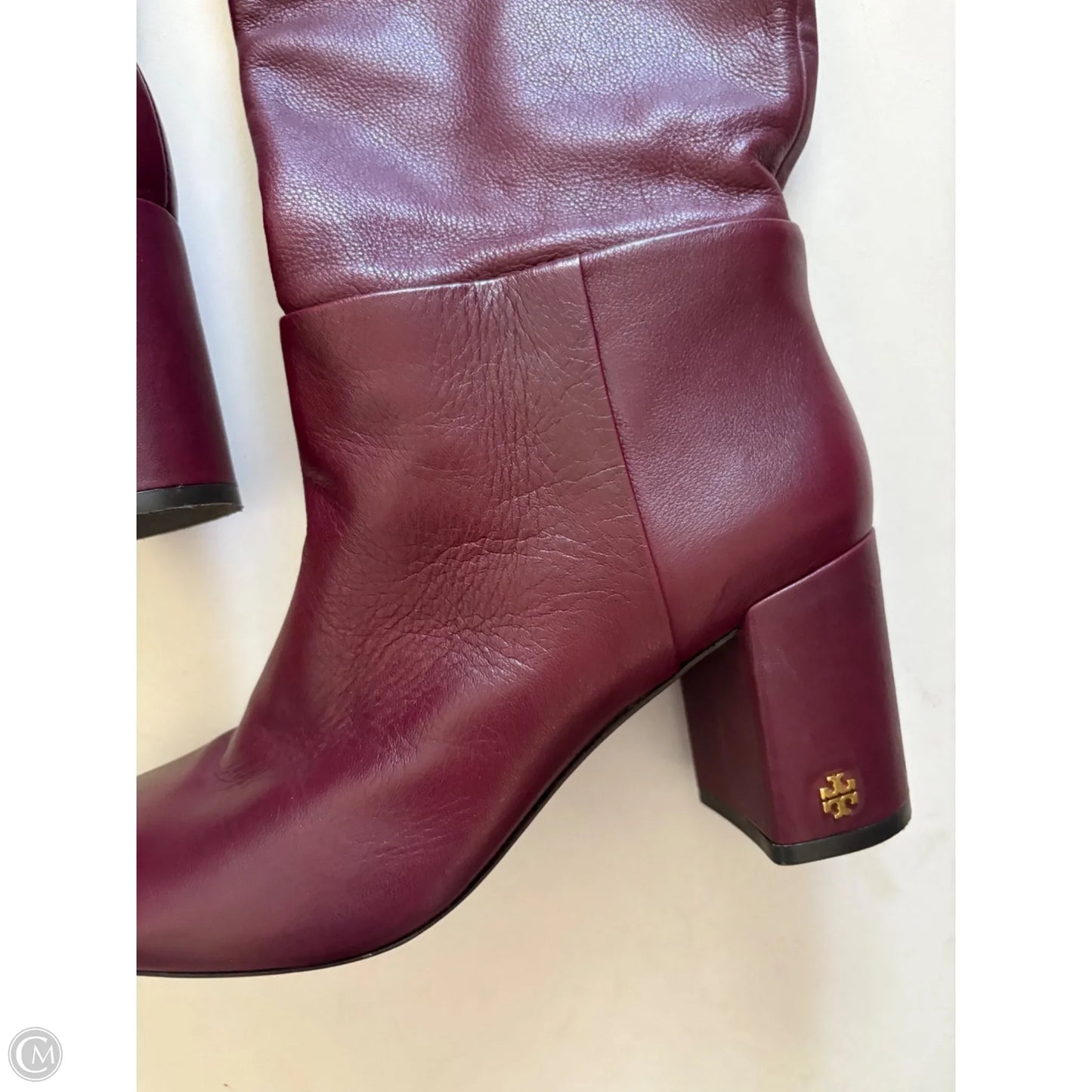 Boots Designer By Tory Burch In Maroon, Size: 9