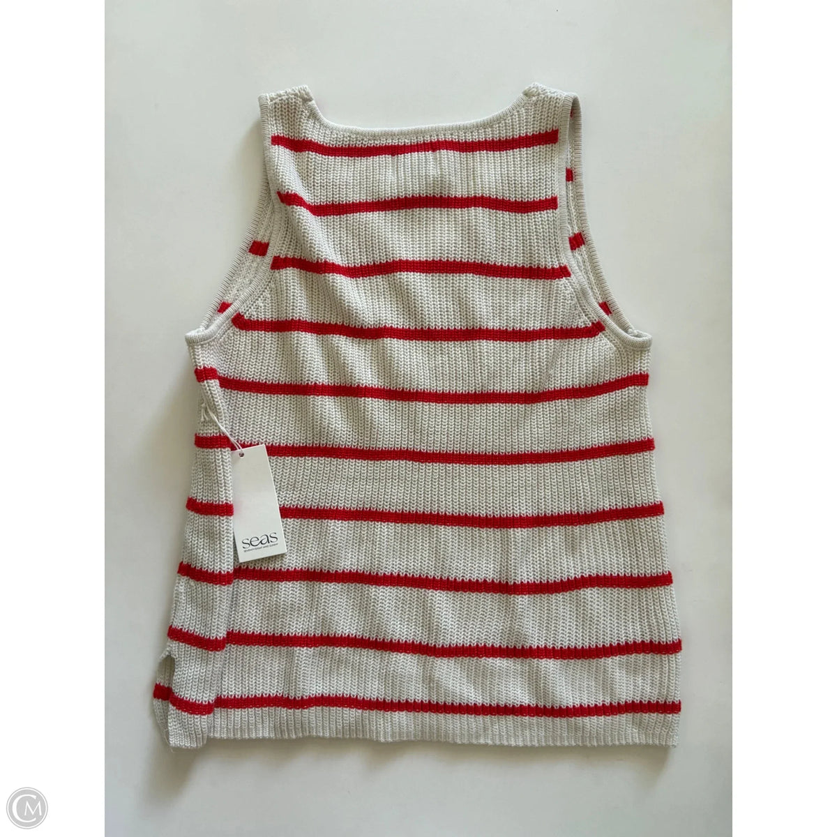 Sweater Short Sleeve By Seas In Striped Pattern, Size: M