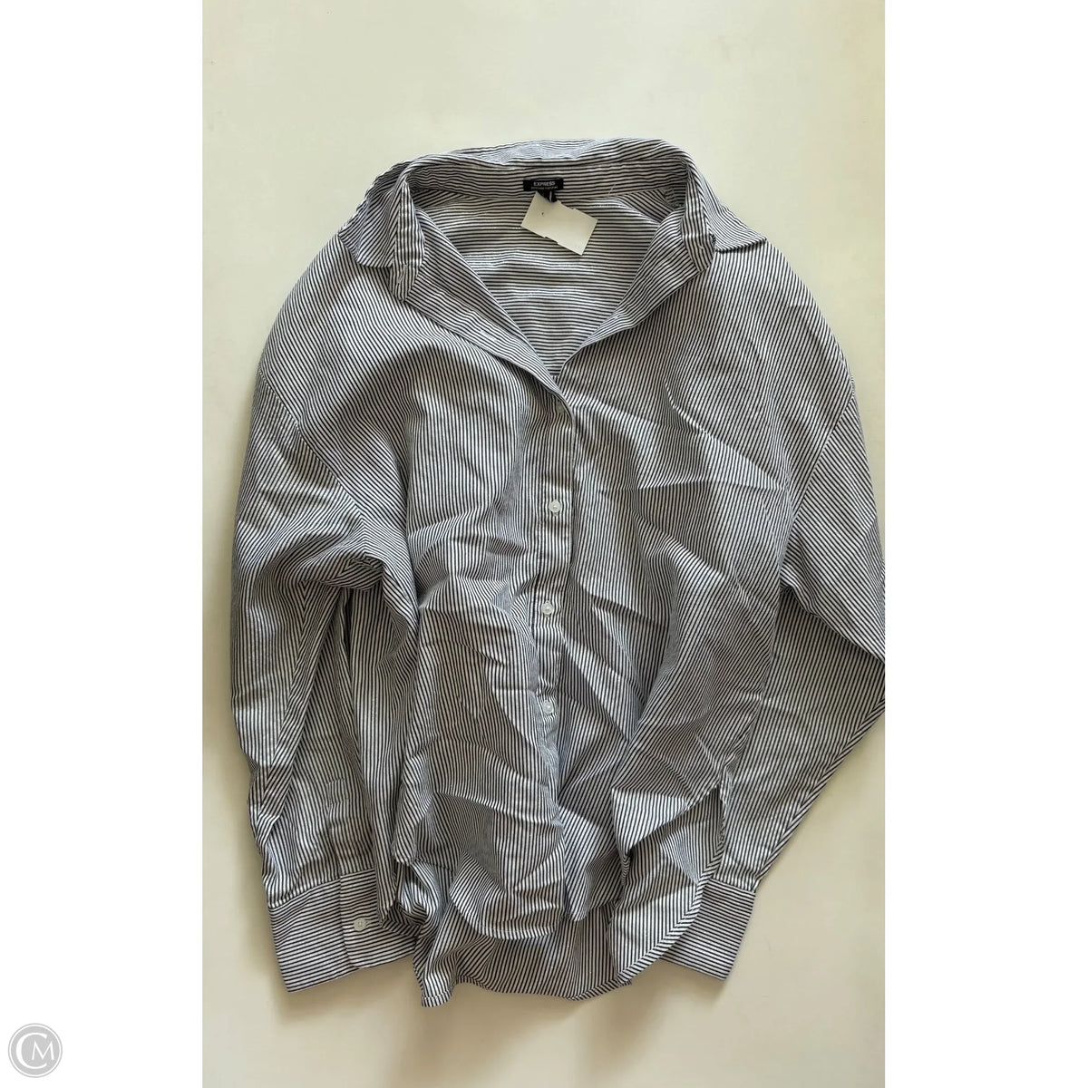 Top Long Sleeve By Express In Striped Pattern, Size: M