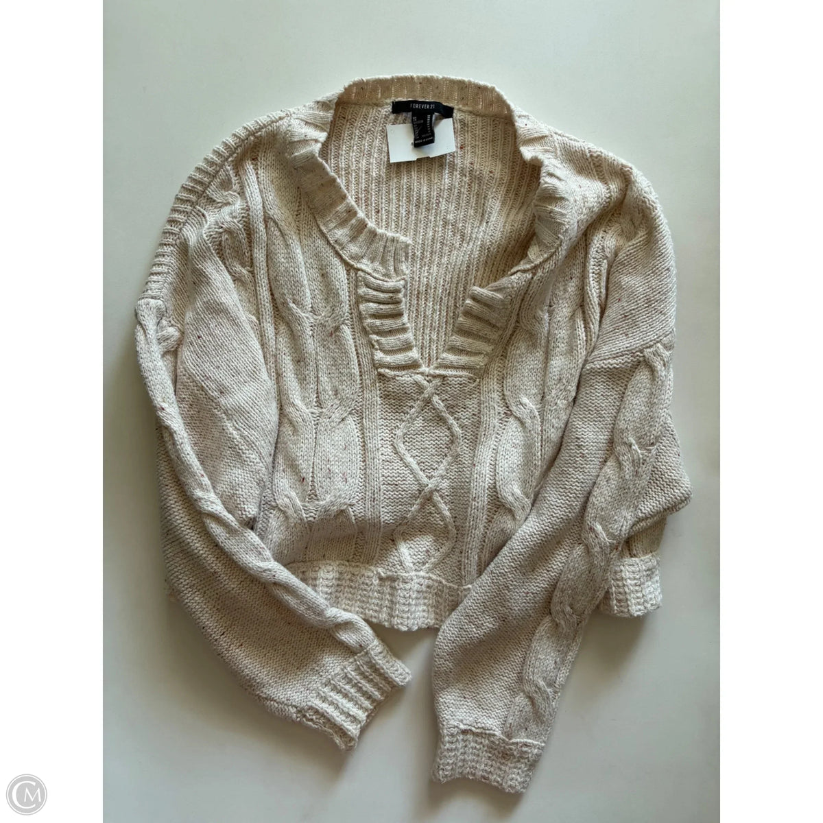Sweater By Forever 21 In Cream, Size: M