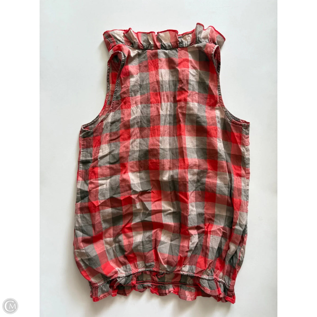 Top Sleeveless By Cato In Plaid Pattern, Size: M