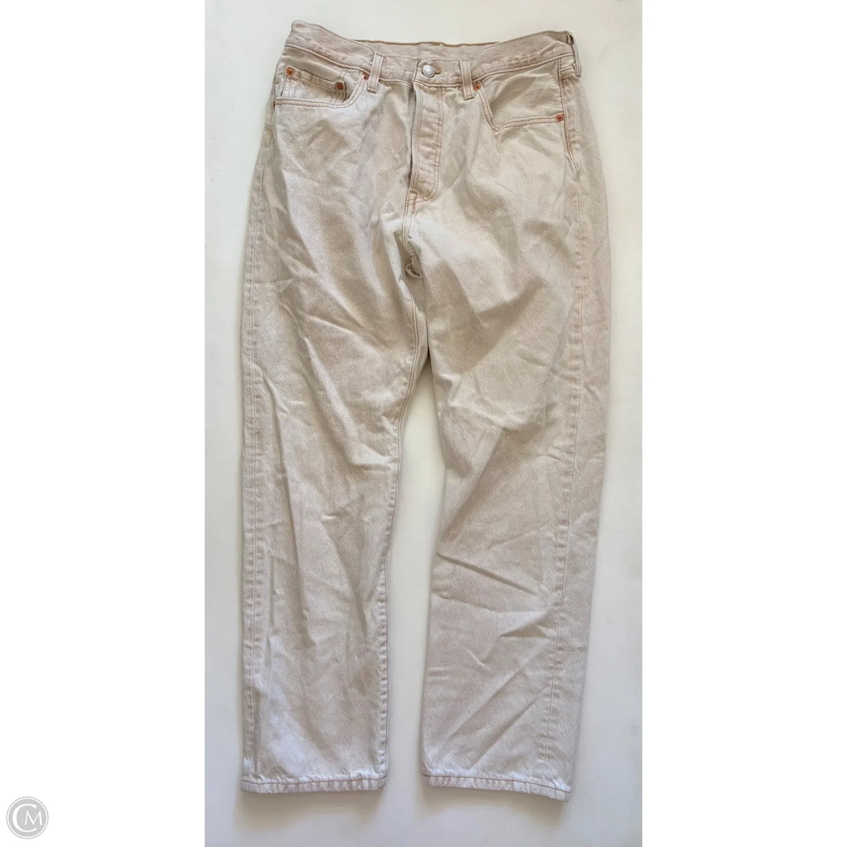 Jeans Straight By Levis In Cream, Size: 14