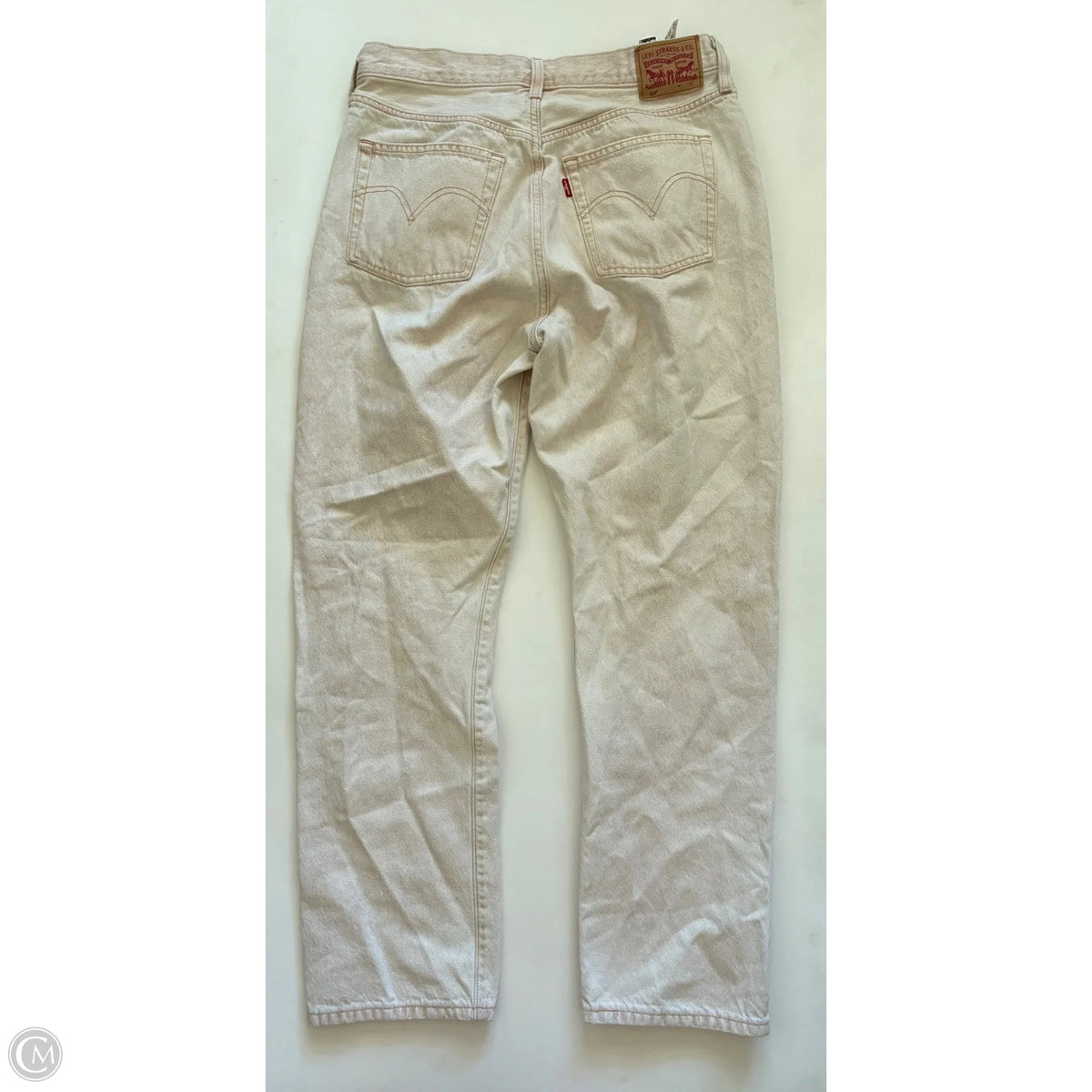 Jeans Straight By Levis In Cream, Size: 14