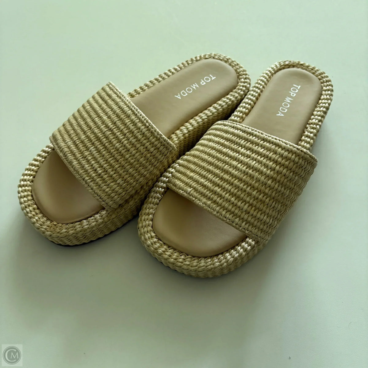 Sandals Flats By Top Moda In Cream, Size: 7