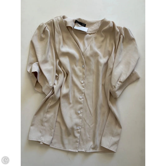 Blouse Short Sleeve By Dazy In Cream, Size: Xl